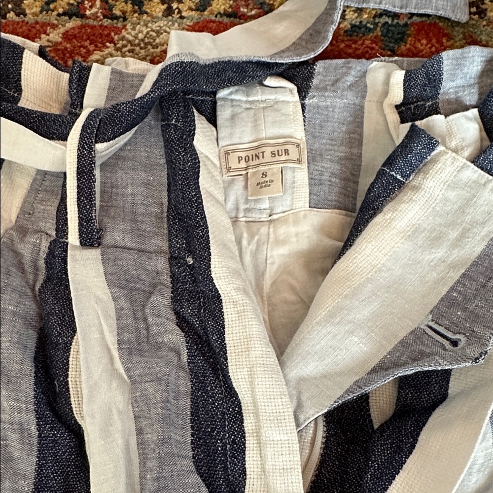 J Crew Point Sur linen paper bag pants.   Size 8 - Picture 3 of 4